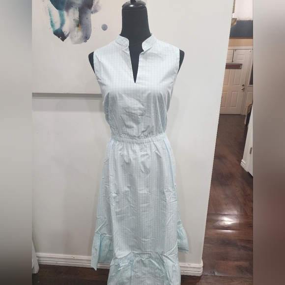 ANNE KLEIN,  NEW WITH TAGS,  Blue& White Gingham sleveless Midi dress. - Picture 15 of 16